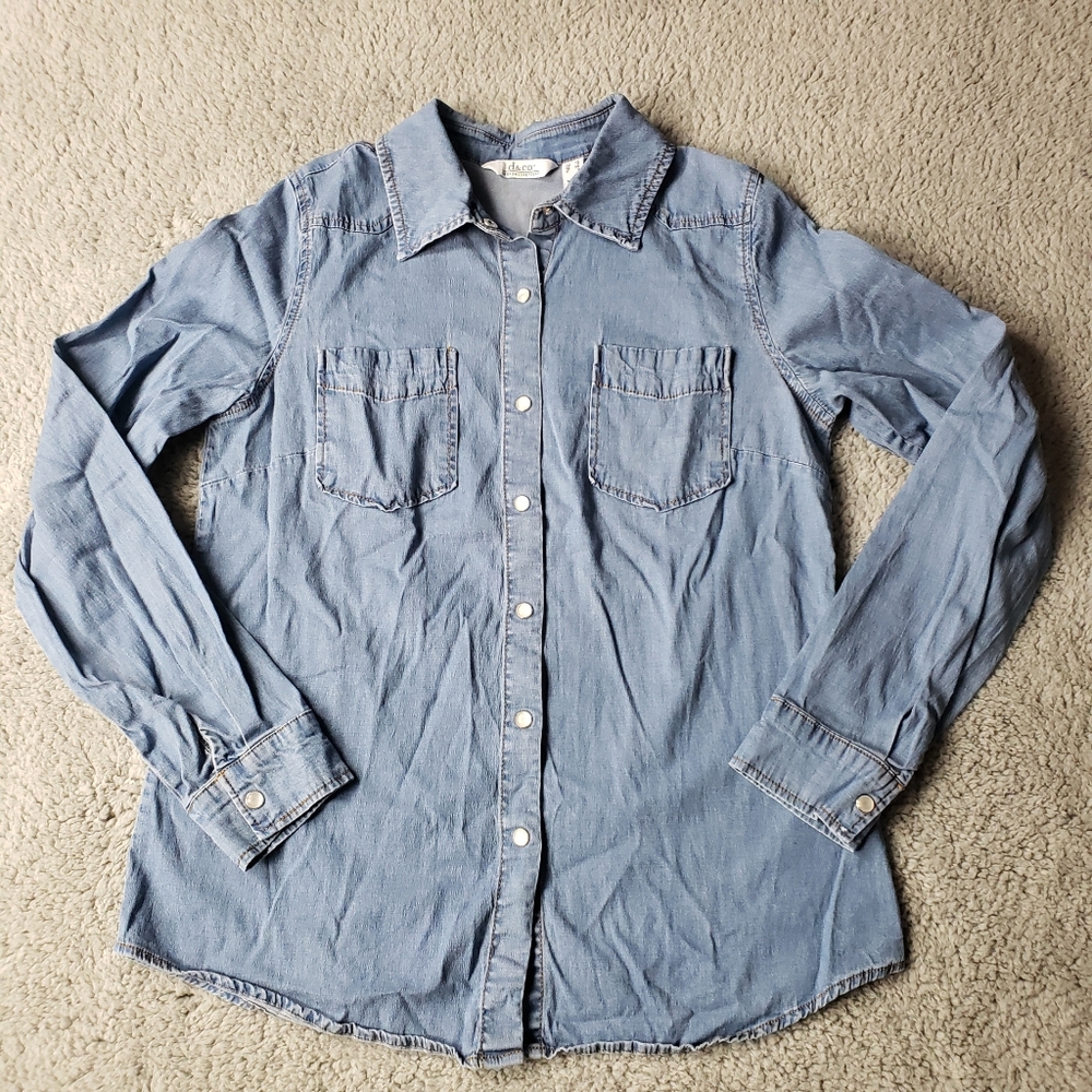 Denim & Co. Canyon Retreat TENCEL Collared Button-Front Shirt XS